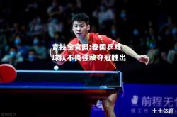 竞技宝官网:泰国乒乓球队不畏强敌夺冠胜出